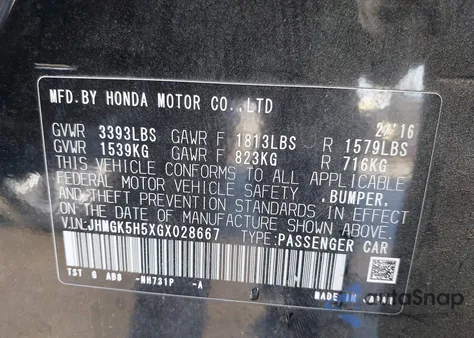 2016 Honda Fit Lx z USA, uszkodzony, nr VIN JHMGK5H5XGX028667